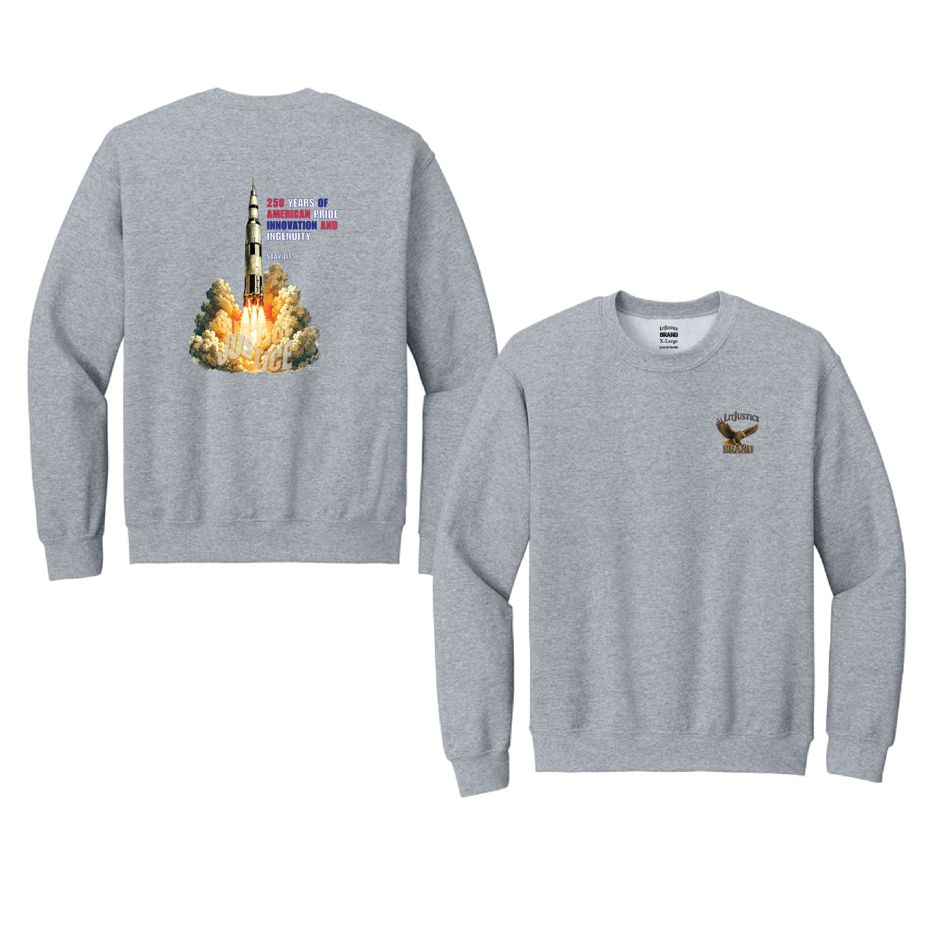 LitJustice Brand - Apollo Rocket CREWNECK