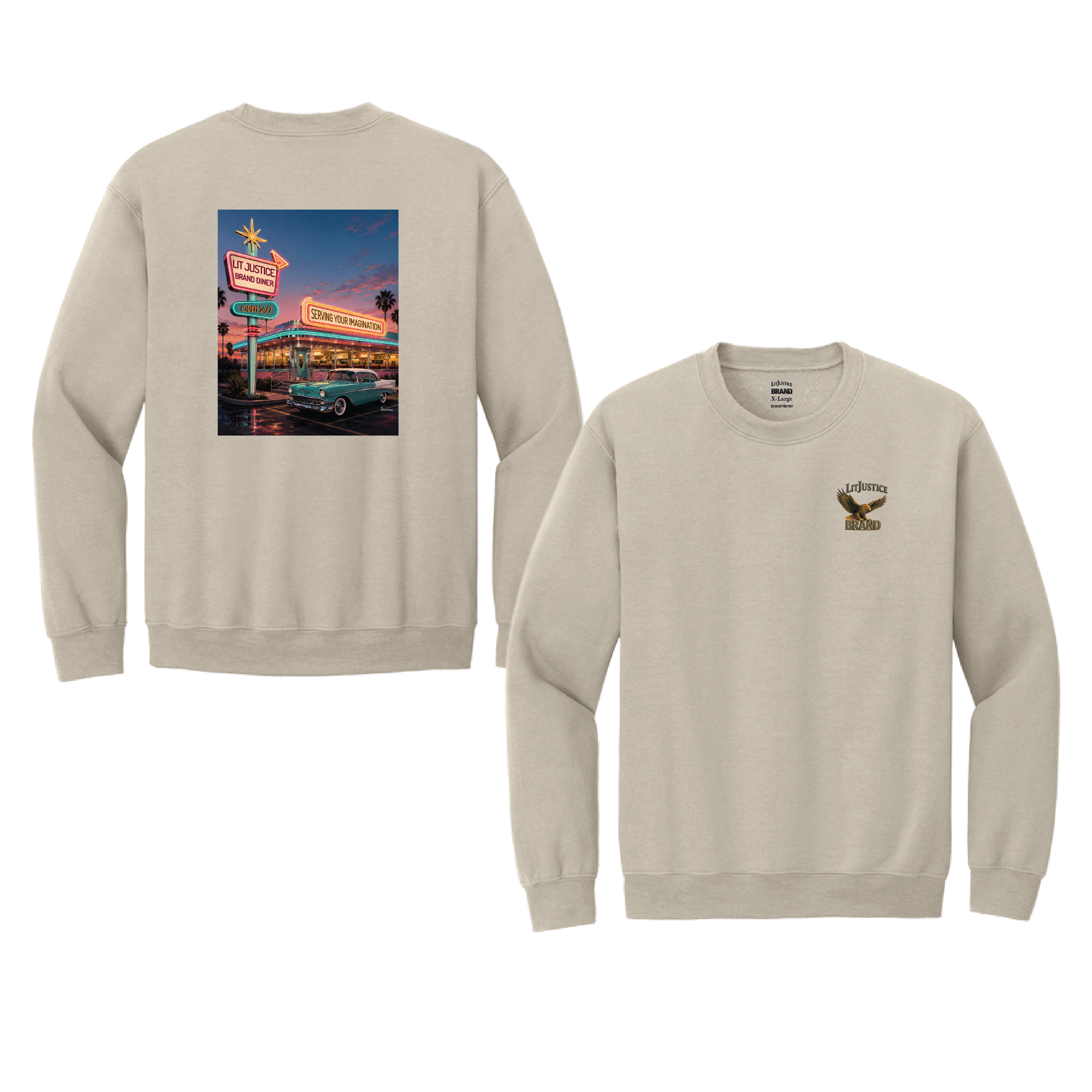 LitJustice Brand - Diner CREWNECK